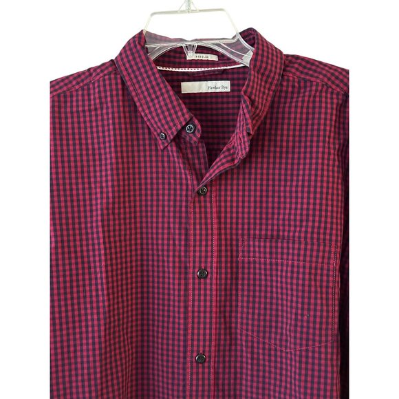 Hawker Rye Red Checkered Button-Up Long-Sleeve Shirt Regular Fit 100%Cotton NWOT - Picture 2 of 11